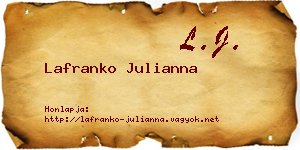 Lafranko Julianna névjegykártya